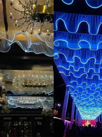rideau lumineux blanc plissé moderne décoration mariage anniversaire fête 20m