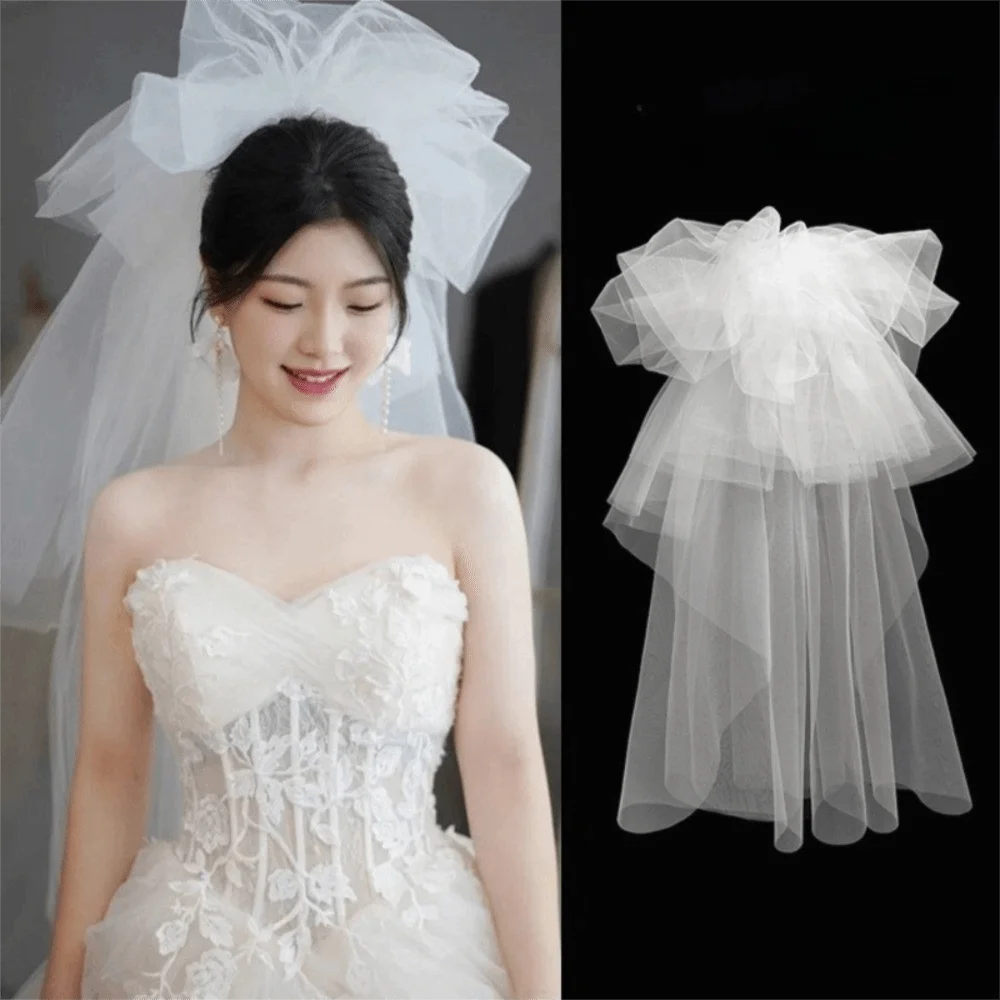 voile mariée blanc translucide classique comb métallique accessoire mariage photo femme