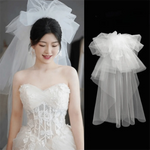 voile mariée blanc translucide classique comb métallique accessoire mariage photo femme
