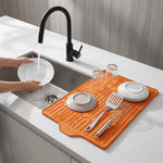 tapis cuisine orange gris vert rayures horizontales moderne antidérapant drainage évier silicone flexible
