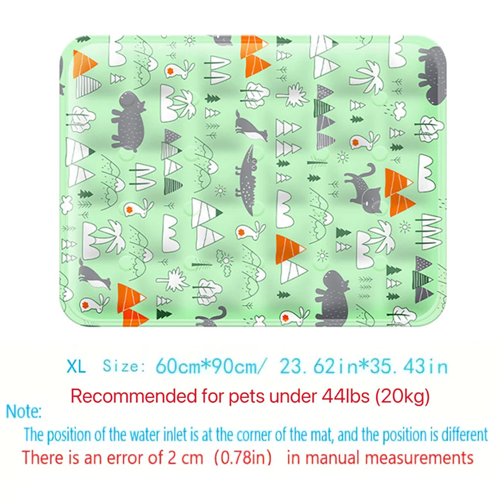 tapis refroidissement animal flocons neige polaire bleu clair moderne double bouchon orifice remplissage sécuritéintérieur