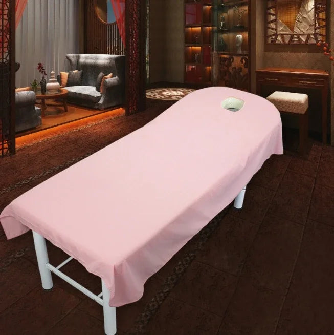 drap table massage rose clair 80x190cm polyester uni moderne soin spa
