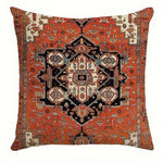 taies d'oreiller géométriques vintage rouge noir beige 45x45cm polyester adhésif decoration maison