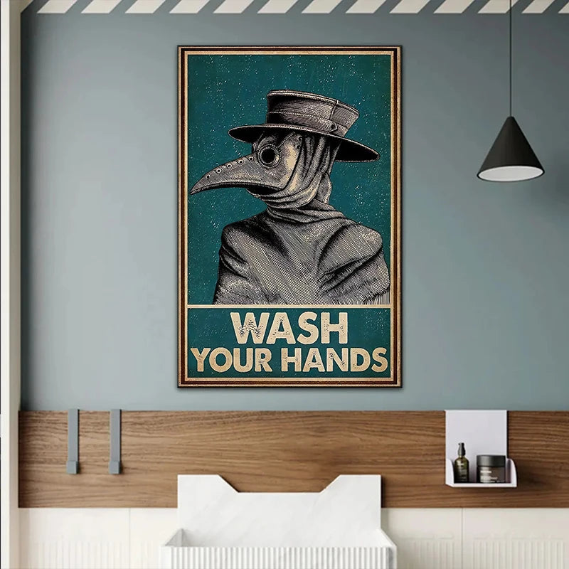 affiche humoristique vintage illustrations coton cadre sans toile dessin animé vert blanc noir