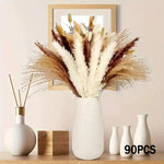 bouquet fleurs séchées naturel plumes pampa beige rustique décoration intérieure anniversaire baby shower mariage