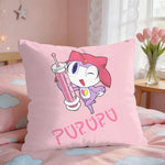 housse coussin carré imprimé animaux mignons dessin animé keroro gunsou cœur vert jaune rouge