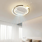 ventilateur moderne led noir blanc doré lumineux salon chambre étude entrée