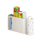 support mural adhésif gris moderne rangement papier toilette plastique sacs poubelles multifonction humidité résistance