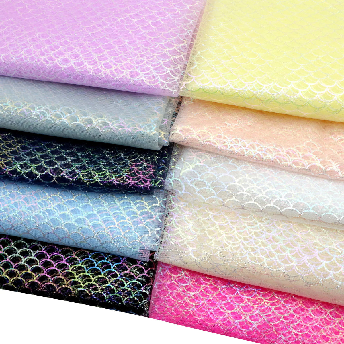 tissu polyester poisson violet blanc bleu clair noir rose jaune clair moderne 50x160cm