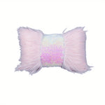 housse coussin sequins blanche moderne adhésive 40x40cm lit canapé voiture