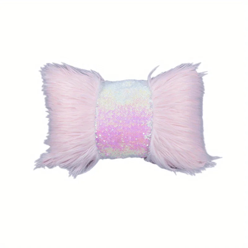 housse coussin sequins blanche moderne adhésive 40x40cm lit canapé voiture