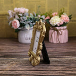 Cadre photo table noir or rose vintage baroque sculpté effet vieilli support pied