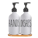 bouteilles savon liquide 500ml noir blanc texte hands dishes minimaliste moderne pompe pression