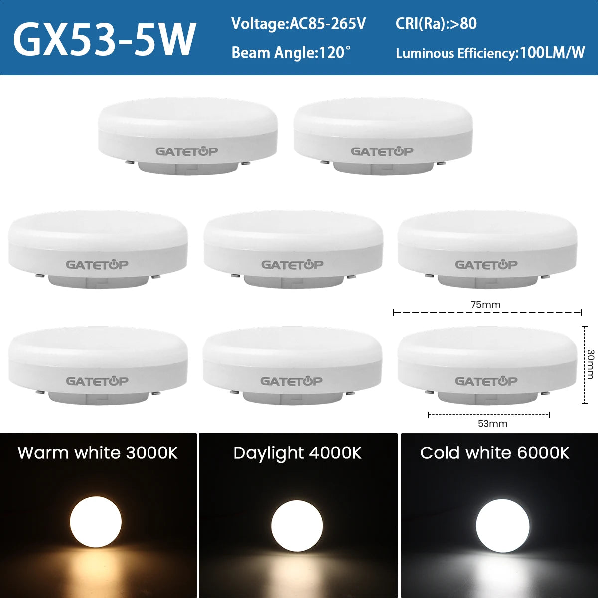 projecteur led 12w 15w 5w 7w 9w blanc jour chaud ac85 265v moderne chambre(vis)