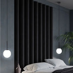 suspension lumineuse moderne or blanc sphérique mat câble suspendu minimaliste chambre restaurant