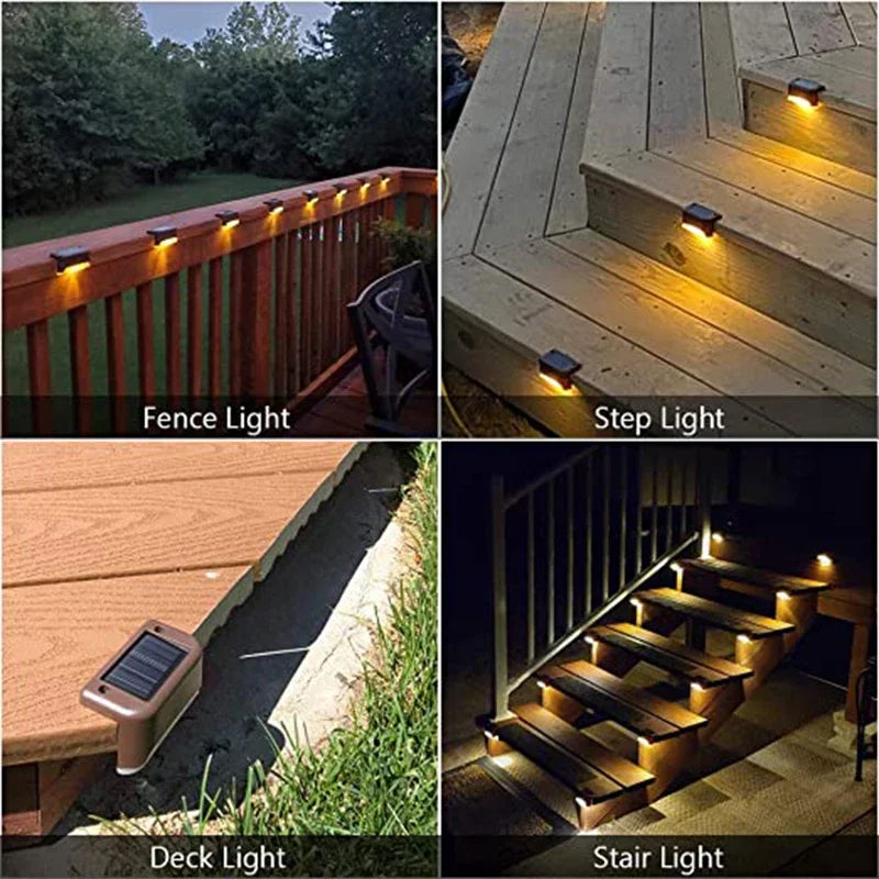 lampe solaire escalier noir marron moderne adhésive led autoinstallation ip65extérieur jardin