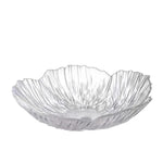 assiettes verre fleuri moderne élégantes blanc rose pâle support collation décoration table transparentes
