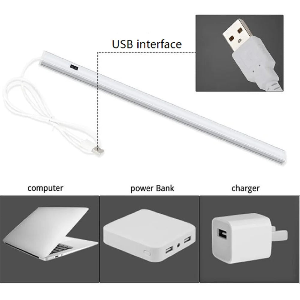 lampe barre led blanc moderne 30 40 50cm adhésif usb 12v tactile chambre