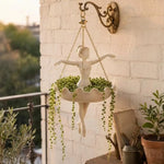 statue suspendue ballerine classique vintage plante suspendue chaînes dorées opacité