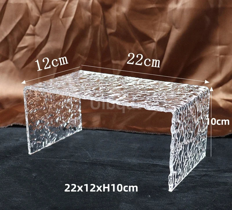 présentoir transparent moderne cupcakes stand acrylique texturé rangement étagère exposant deux pièces