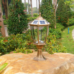 lampe solaire dorée led transparente classique extérieure étanche jardin moderne