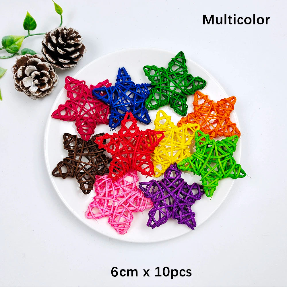 décoration artisanale boules coeurs rotin multicolores tressées anniversaire mariage festive