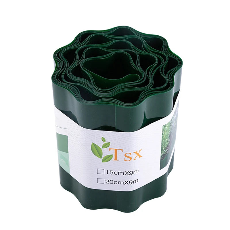 bordure jardin plastique flexible vert ondulé motif feuille 10cm 15cm 20cm imperméableextérieurdecoratif
