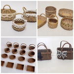 miniature panier osier rustique accessoires maison poupée décoration rangement paille naturel artisanal