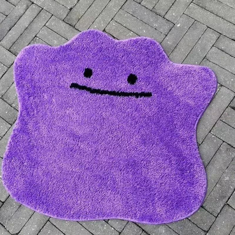 tapis poilu violet noir ditto pokémon chambre enfant décoratif antidérapant rapide sec