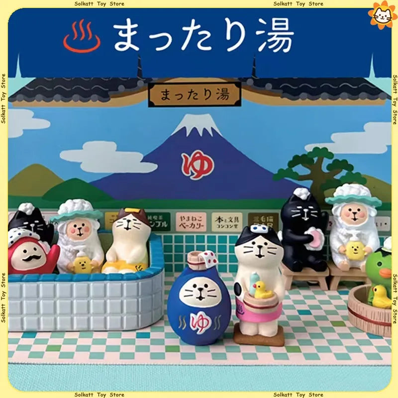 figurines animaux résine japonais couleurs variées motifs floraux décoration maison ornement diy blanc noir