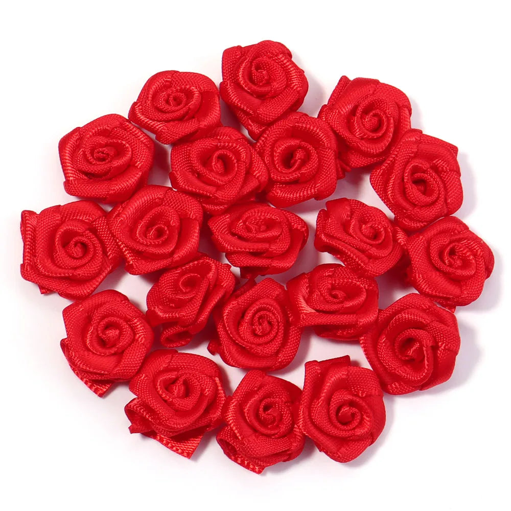 fleurs artificielles roses polyester clips décorations mariage anniversaire intérieur 1.5cm