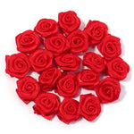 fleurs artificielles roses polyester clips décorations mariage anniversaire intérieur 1.5cm