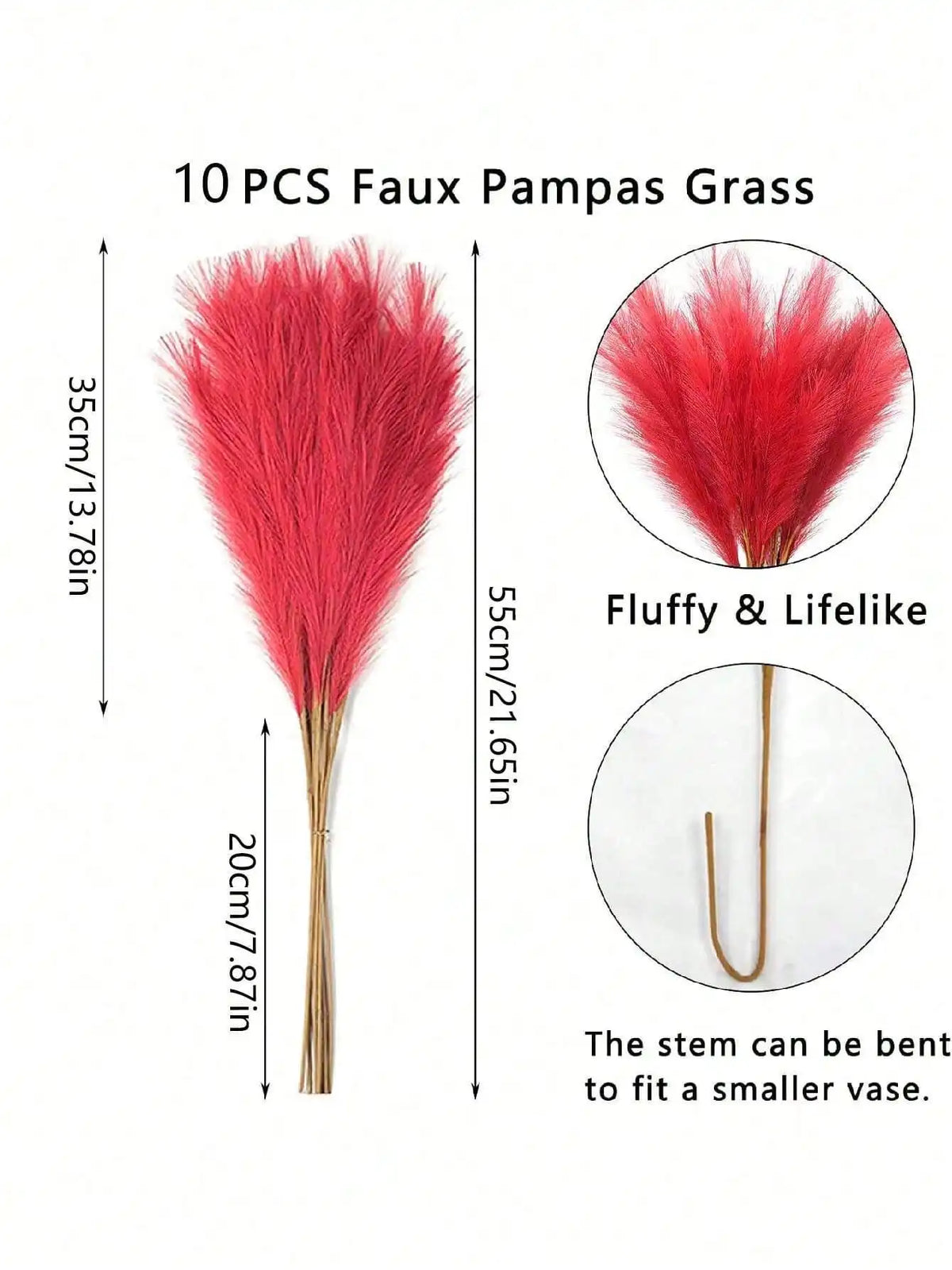 plumes artificielles rouges naturelles fluffy 35cm 20cm 55cm extérieur decoration mariage 10pcs 20pcs