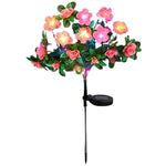lumière solaire arbre décoratif fleurs artificielles moderne jardin vert rose rouge Jaune