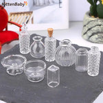 miniatures bouteilles verre transparent texturé vintage bouchons liège couvercle verre