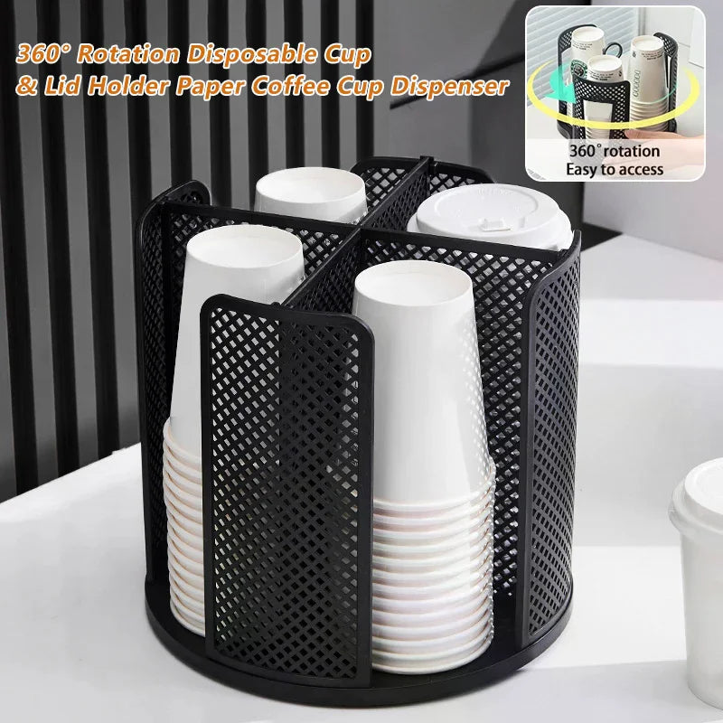 support rotatif tasses jetables blanc noir maille fine moderne opacité multifonctionnel cuisine