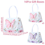 boîtes pop corn décoratives papillons rose violet doré fête anniversaire mariage baptême fille