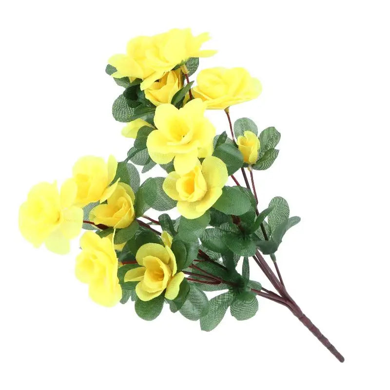 décoration intérieure bouquet artificiel rose rouge jaune moderne feuilles vertes