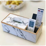 boîte rangement multifonction cuir noir moderne porte mouchoirs clips télécommandes papeterie respectueux environnement