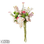 bouquets fleurs artificielles blanc rose vert bouquet feuillage classique décoration mariage anniversaire table extérieur
