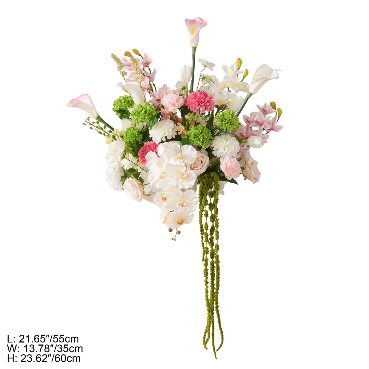 bouquets fleurs artificielles blanc rose vert bouquet feuillage classique décoration mariage anniversaire table extérieur