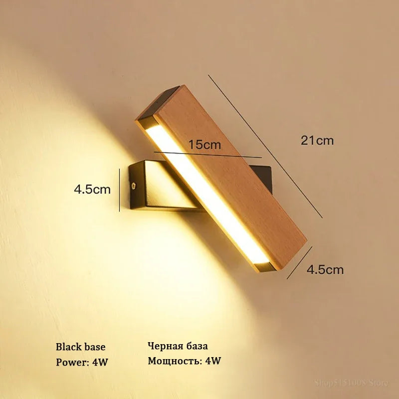 lampe murale moderne bois naturel éclairage quotidien 220v led 3years garantie