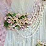 guirlande décoratives mariage anniversaire blanc crème rose bleu clair festif éligant semi transparent voile