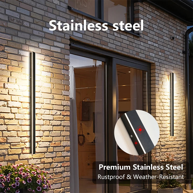 lampe murale led contemporaine noire ip67 gradation 10 100 étanche fixation