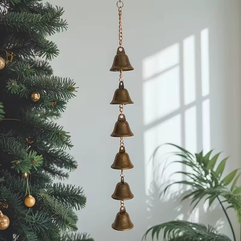 guirlande cloches métal bronze vert zen bohème chaîne décorative suspendue intérieur extérieur