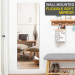 miroirs autoadhésifs acrylique blancs 3d décoration moderne stickers muraux rectangles ovales carrés