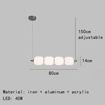 Suspension lumineuse moderne verre blanc opacité rayures horizontales led salon chambre