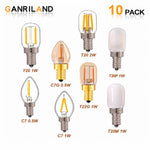 ampoules led filament vintage transparentes dorées opalescentes e14 60 lumens 25000hrs