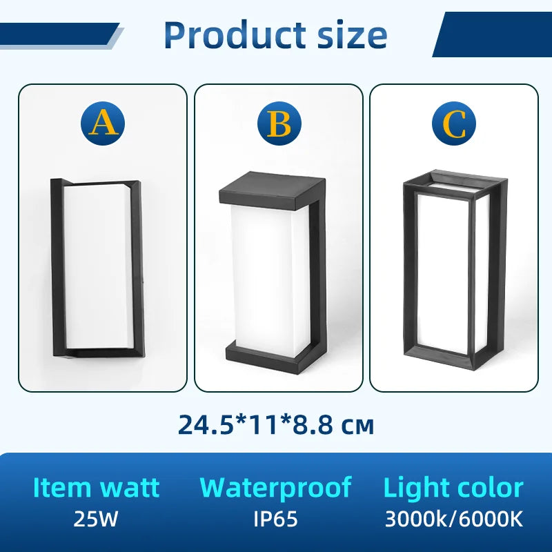 lampe murale led moderne ip65 étanche noir blanc 2492000lm 85265v