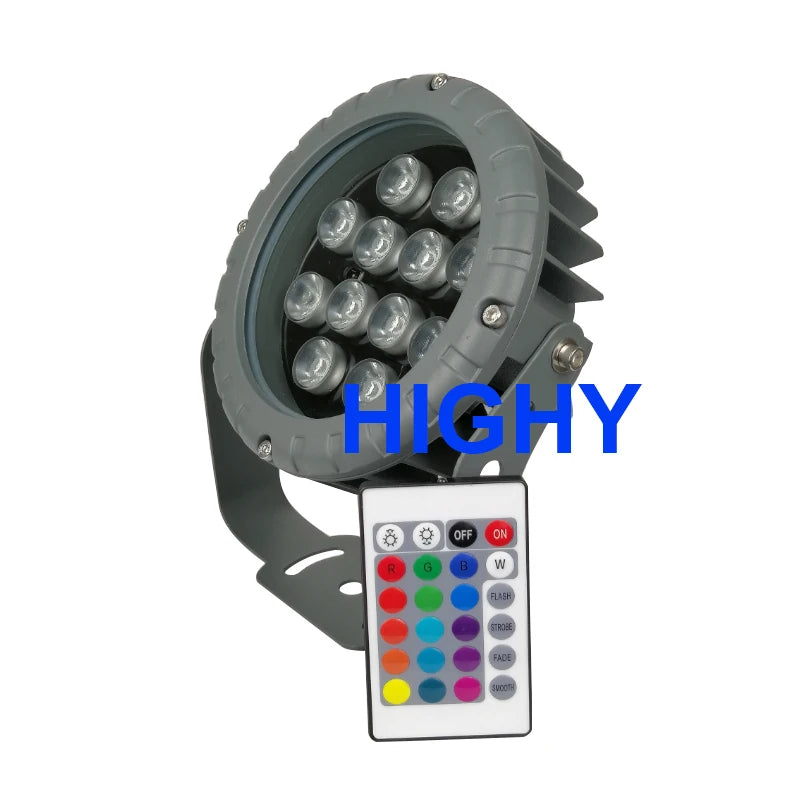 projecteur led gris moderne télécommande ip65 certifié rohs ccc 12w 85 265v